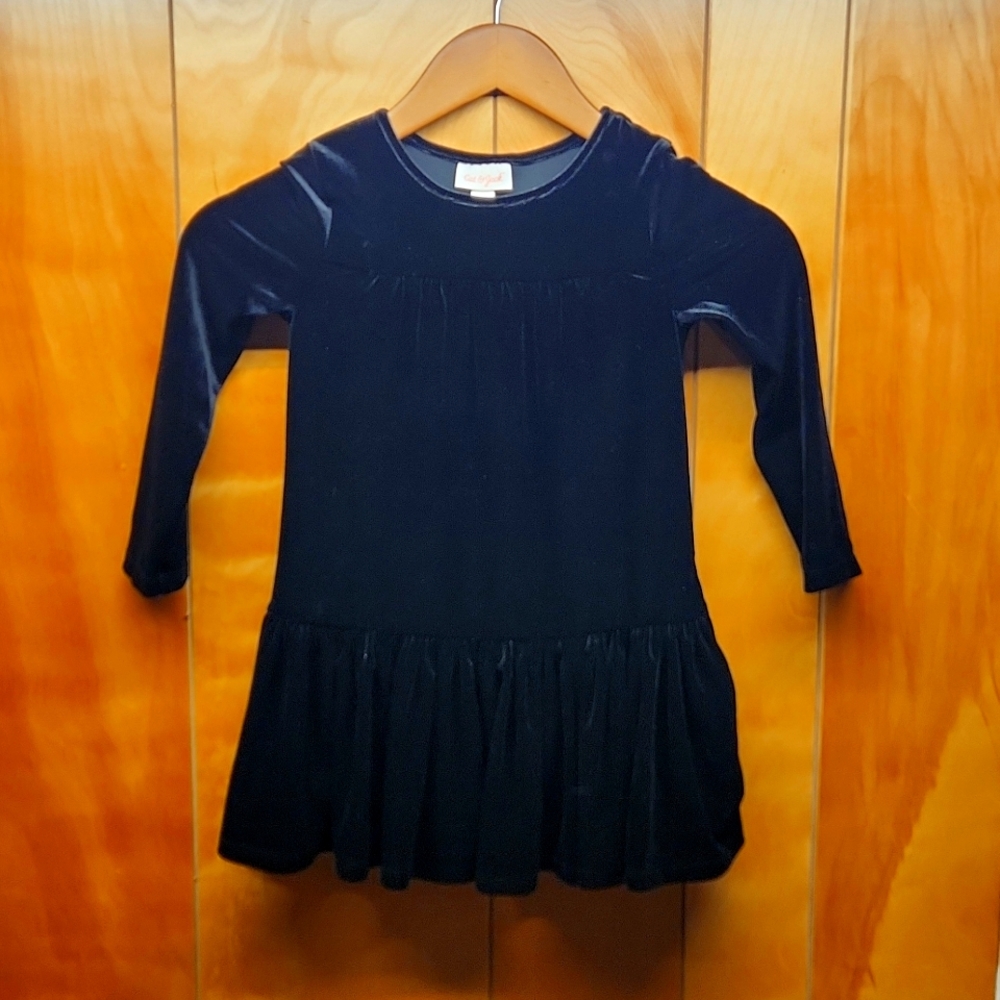 Girls Faux Velvet Dress